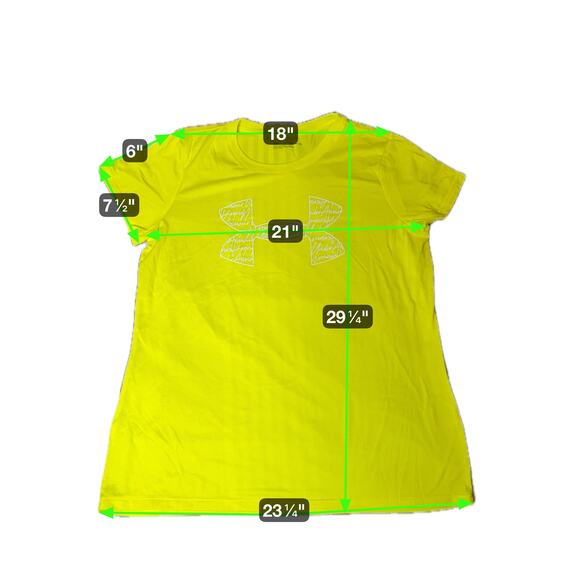 Under Armour Women’s XL Bright Lime Green Athletic T-Shirt Loose Fit Top - Picture 3 of 8